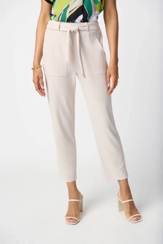 Easy Chic Wear High-Waisted Ankle-Length Trouser In Moonstone