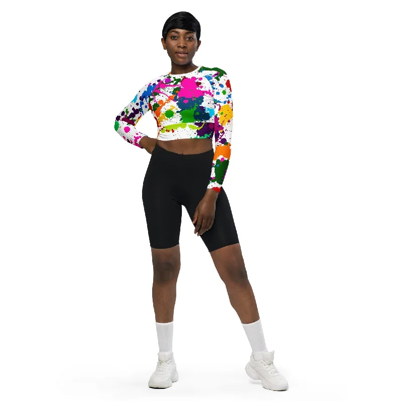 Soft Wearables Color Splash Recycled Long-sleeve Crop Top