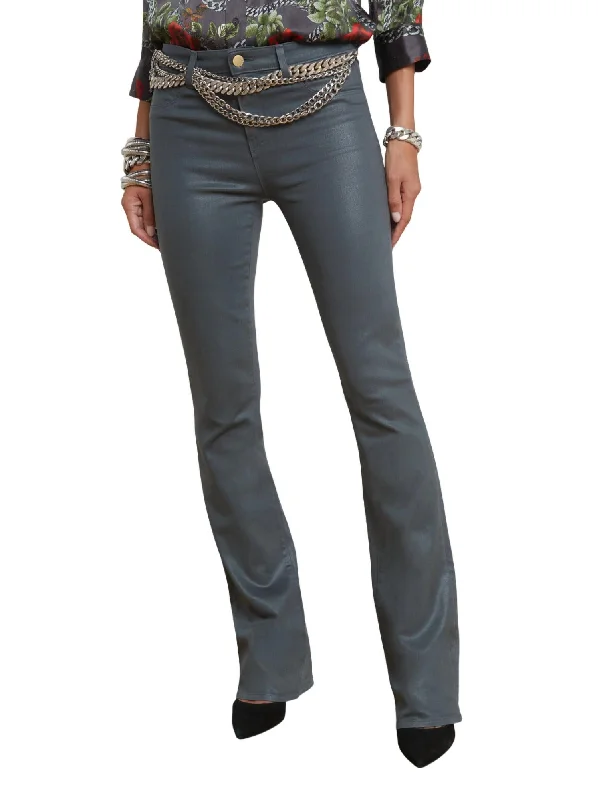 Relaxed Fit Wear Selma Coated Bootcut Jean In Dark Shadow Coated