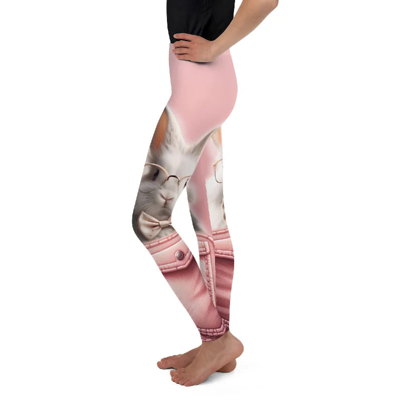 Cozy Fitting Cute Bunny Youth Leggings