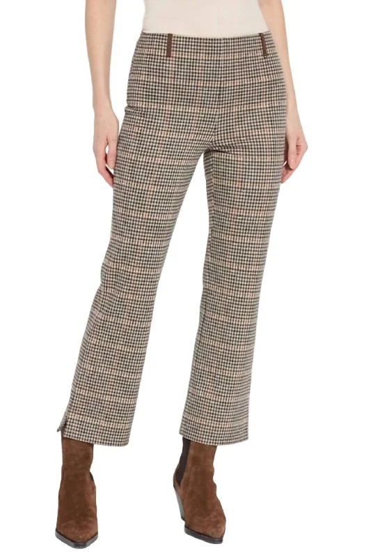Casual Chic Looks Brushed Jacquard Baby Boot Ankle Pant In Austin Plaid