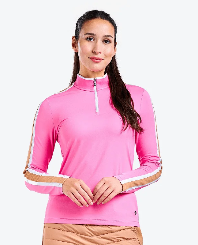 Unique Prints NIVO Gianna Mock Neck Top 193 Rosebush