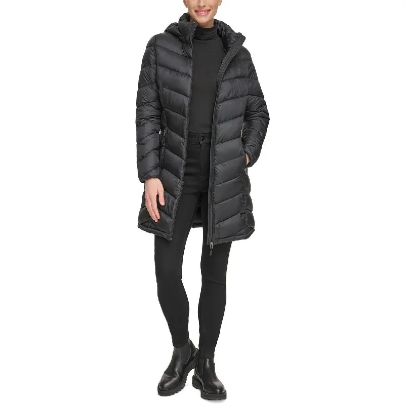 Soft Style Charter Club Womens Hooded Nylon Puffer Jacket