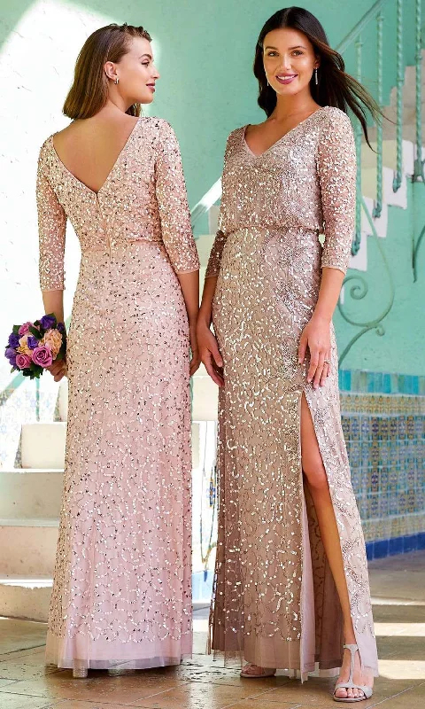 All-Day Comfort Adrianna Papell Platinum - 40320 Sequined Column Dress
