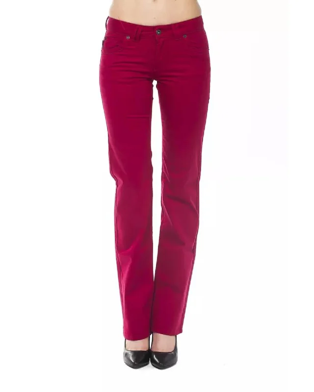 Fashion Style Ungaro Fever Women's Red Cotton Jeans & Pant - W30 US
