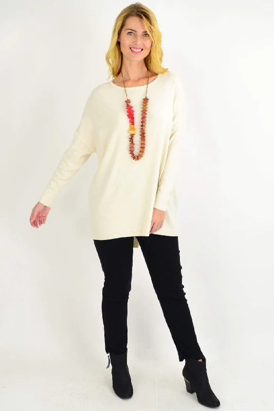 Fashion Innovation Cream Soft & Sweet Wool Blend Tunic Jumper