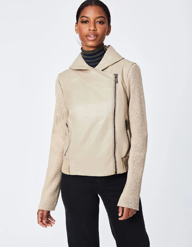 Cozy Look VEGAN LEATHER SWEATER JACKET