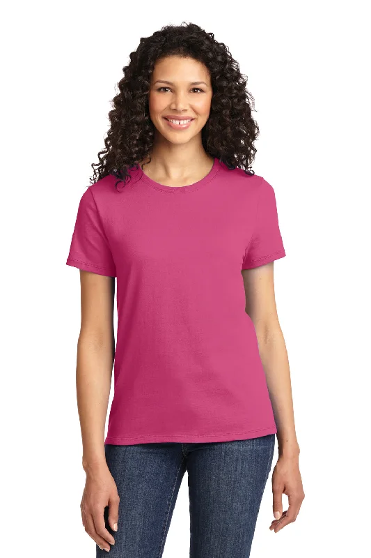 Weekend Style Port & Company Womens Essential Short Sleeve Crewneck T-Shirt - Sangria Pink - Closeout Weekend Style Port & Company Womens Essential Short Sleeve Crewneck T-Shirt - Sangria Pink - Closeout