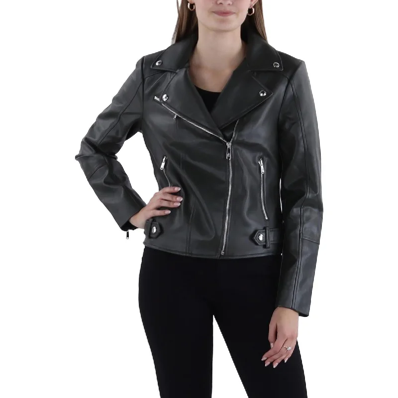 Fashion Touch Sam Edelman Womens Embossed Faux Leather Motorcycle Jacket
