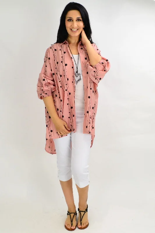 Fresh And Capable Blush Pink Festive Light Tunic Shirt