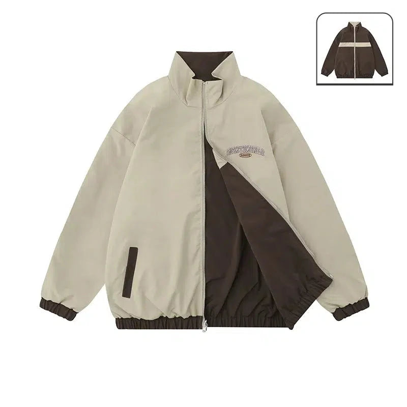 Simple Elegance Reversible Windbreaker Jacket