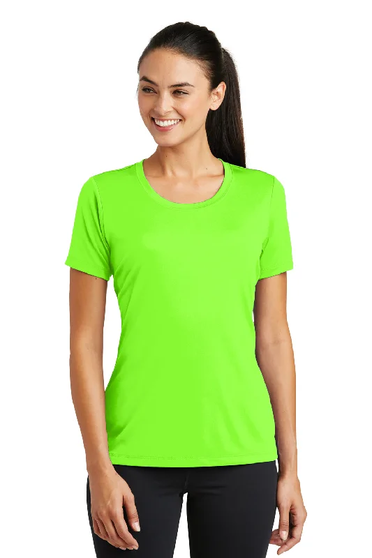 Casual Wear Sport-Tek Womens Tough Moisture Wicking Short Sleeve Crewneck T-Shirt - Neon Green - Closeout Casual Wear Sport-Tek Womens Tough Moisture Wicking Short Sleeve Crewneck T-Shirt - Neon Green - Closeout