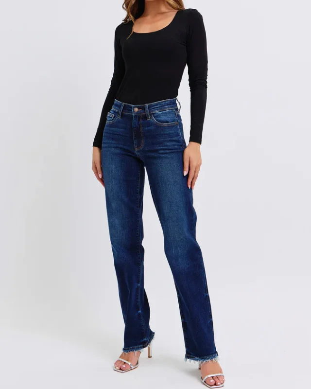 Youthful Annabella Mid Rise Straight Leg Jean