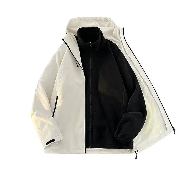 Effortless Elegance Dual-Layer Waterproof Fleece Lining Jacket