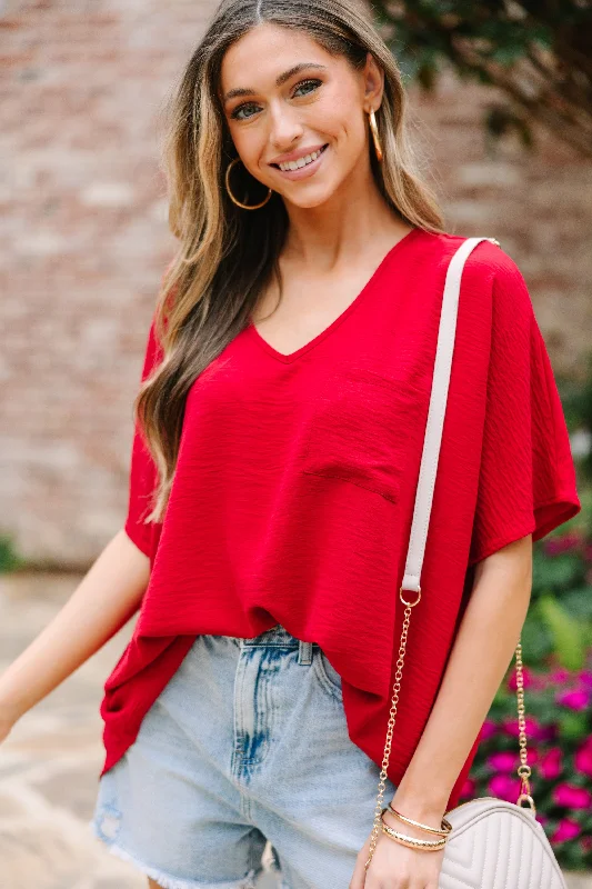 Comfy Chic Couldn't Be Better Red Top
