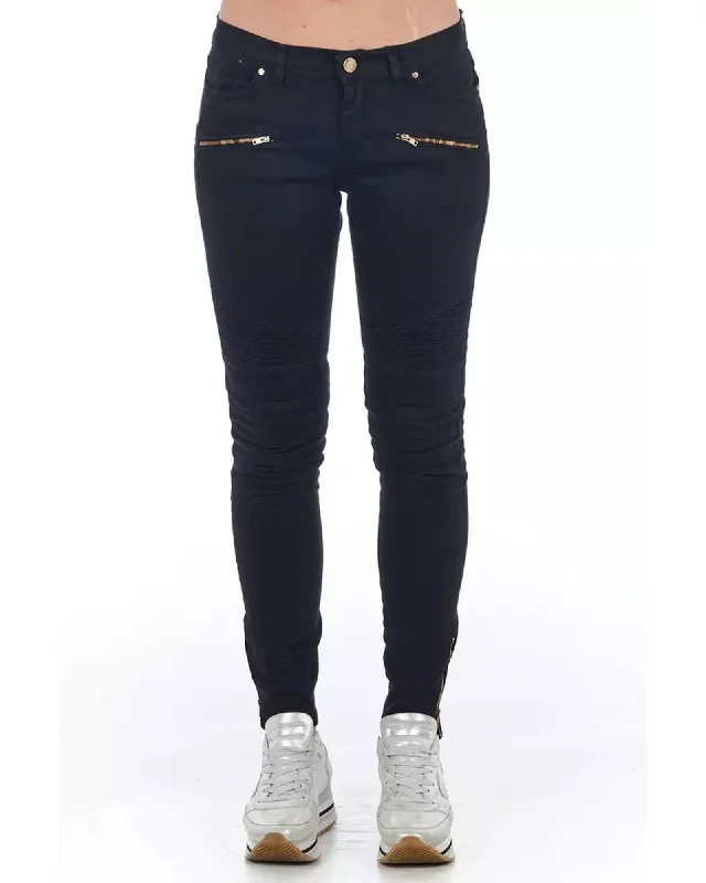 College Style Stretch Denim Biker Jeans with Worn Wash and Multipockets 42 IT Women College Style Stretch Denim Biker Jeans with Worn Wash and Multipockets 42 IT Women
