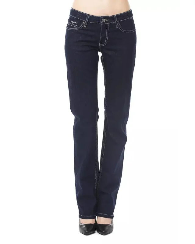 Luxury Temperament Ungaro Fever Women's Blue Cotton Jeans & Pant - W32 US