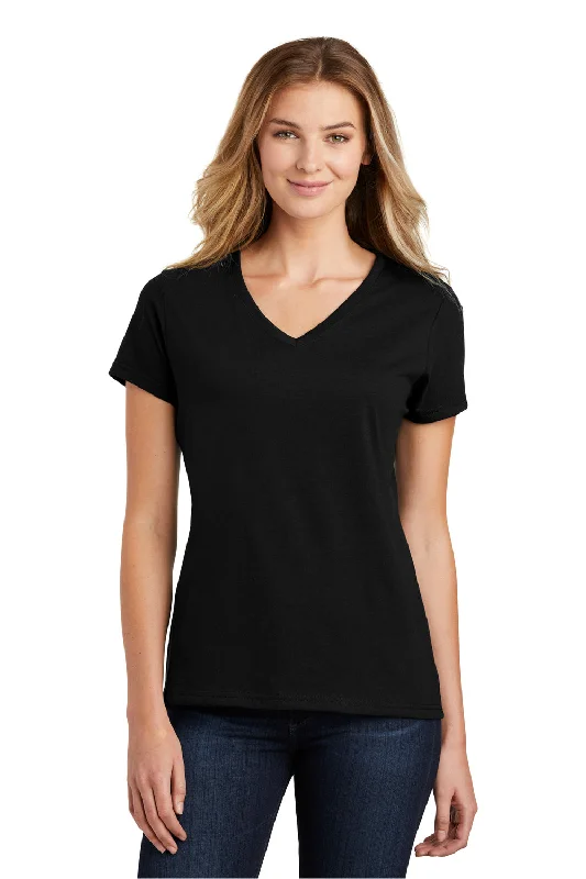 Casual Elegance Port & Company Womens Fan Favorite Short Sleeve V-Neck T-Shirt - Jet Black Casual Elegance Port & Company Womens Fan Favorite Short Sleeve V-Neck T-Shirt - Jet Black