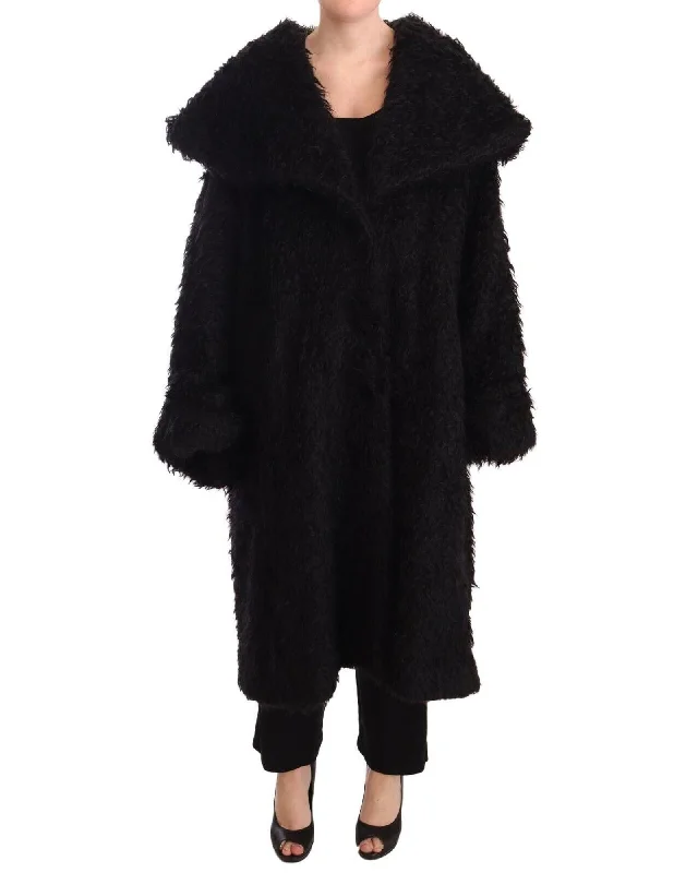 Exquisite Craftsmanship Dolce & Gabbana Luxury Mohair Fur Cape Jacket