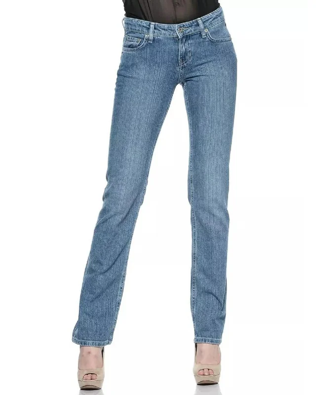 Cute Style Ungaro Fever Women's Light Blue Cotton Jeans & Pant - W32 US