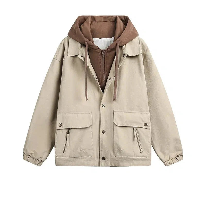 Lounge Chic Casual Hooded Pockets Jacket