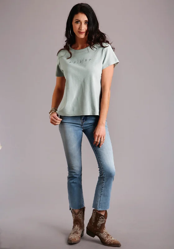 Fashion Must-have Stetson Womens Seafoam 100% Cotton Slightly Fitted S/S T-Shirt