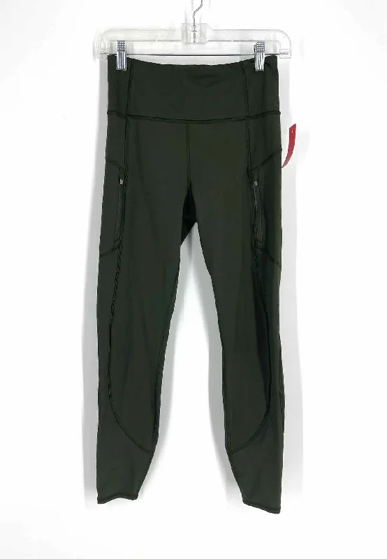 Simple Matching Athleta Size S Pet Olive Paneled Solid Activewear Leggings