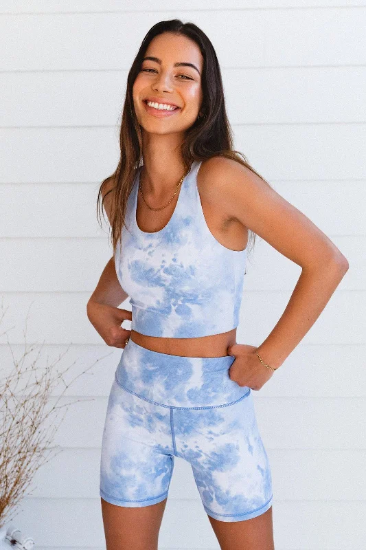 Youthful Style Blue Tie Dye Tawaiis Crop
