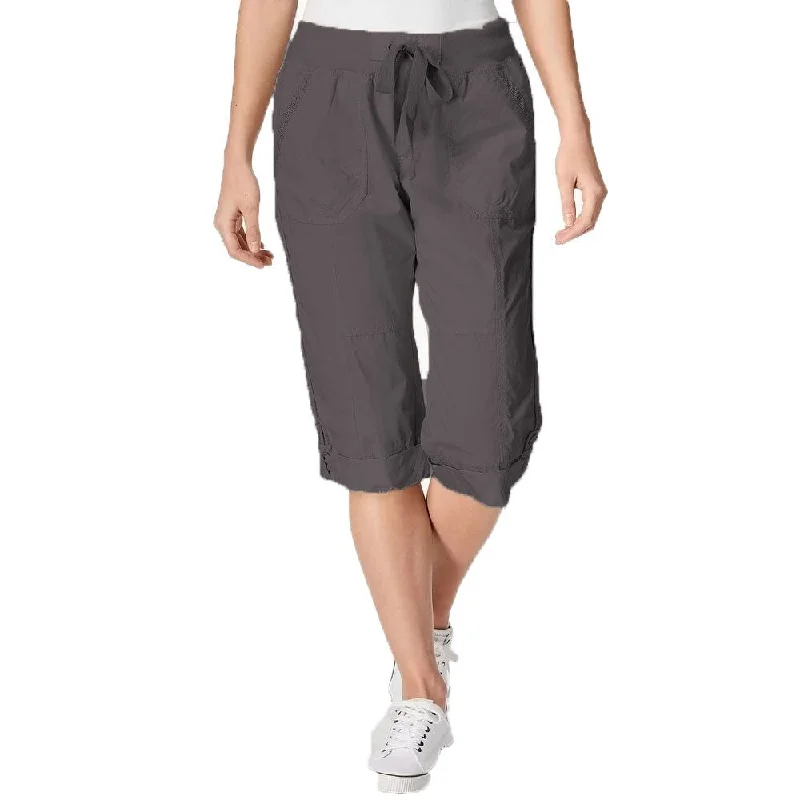 Body Design Calvin Klein Women's Capri Cargo Pants Grey Size Medium