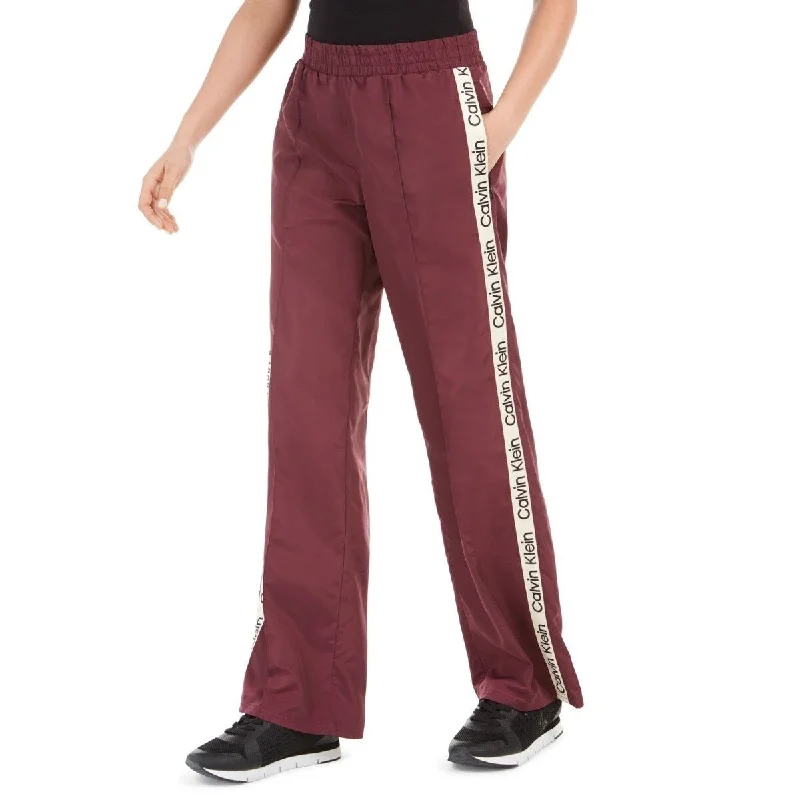 Noble Temperament Calvin Klein Women's Performance Logo Wide-Leg Windbreaker Pants Size Medium - Wine Noble Temperament Calvin Klein Women's Performance Logo Wide-Leg Windbreaker Pants Size Medium - Wine