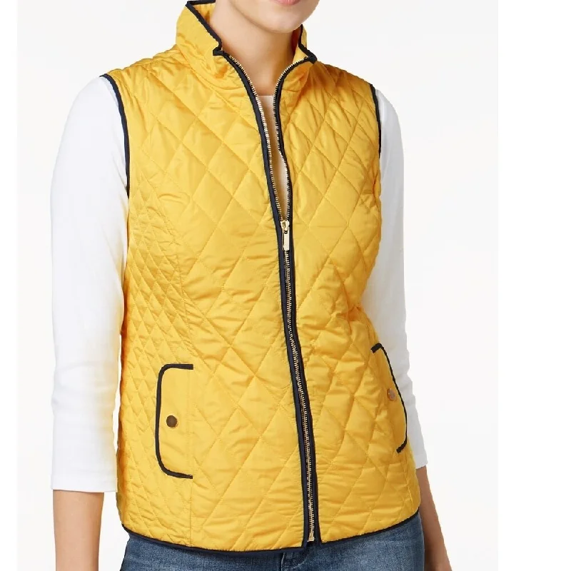 Street Fashion Charter Club Women's Quilted Vest Yellow Size Extra Small - X-Small