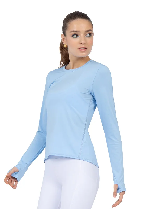 Chic Comfort Wear Classic Long Sleeve Crew Neck - Bluebell