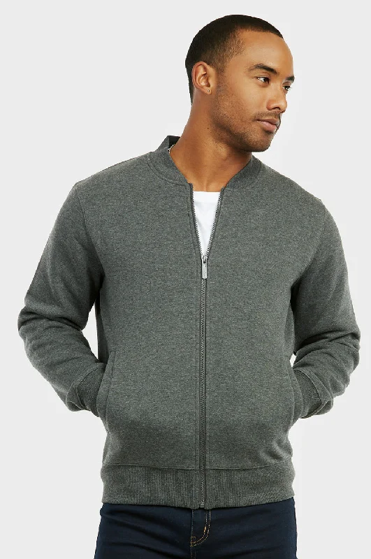 Easy Chic KNOCKER MEN'S FLEECE BOMBER JACKET (FJ2100_CH-GR)