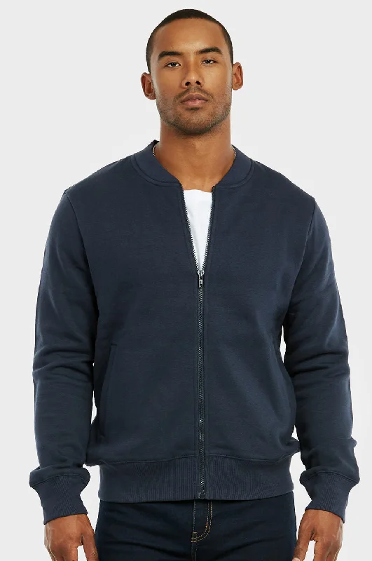 Versatile Outfits KNOCKER MEN'S FLEECE BOMBER JACKET (FJ2100_NAVY)
