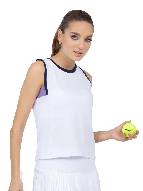 Minimalism Harper Performance Tank - White/Lavender Combo