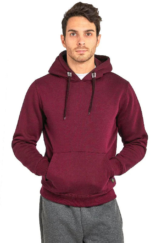 Customized Version KNOCKER MEN'S HEAVY WEIGHT FLEECE HOODED SWEATSHIRT (HD1000_BURGUNDY)