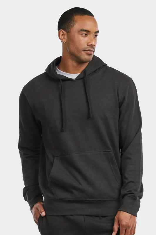 Minimal Style ET TU MEN'S LIGHTWEIGHT FLEECE PULLOVER HOODIE (HD1020E_BLACK)