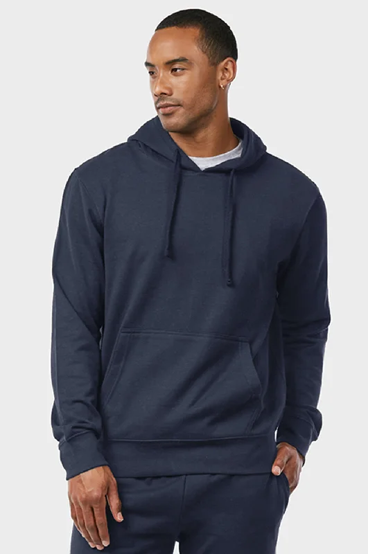 Fashion Wear ET TU MEN'S LIGHTWEIGHT FLEECE PULLOVER HOODIE (HD1020E_NAVY)