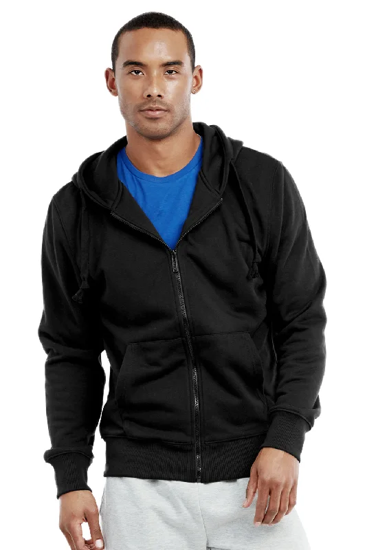 New Autumn And Winter Styles KNOCKER MEN'S HEAVY WEIGHT FLEECE ZIPPER HOODIE JACKET (HD2000_BLACK)