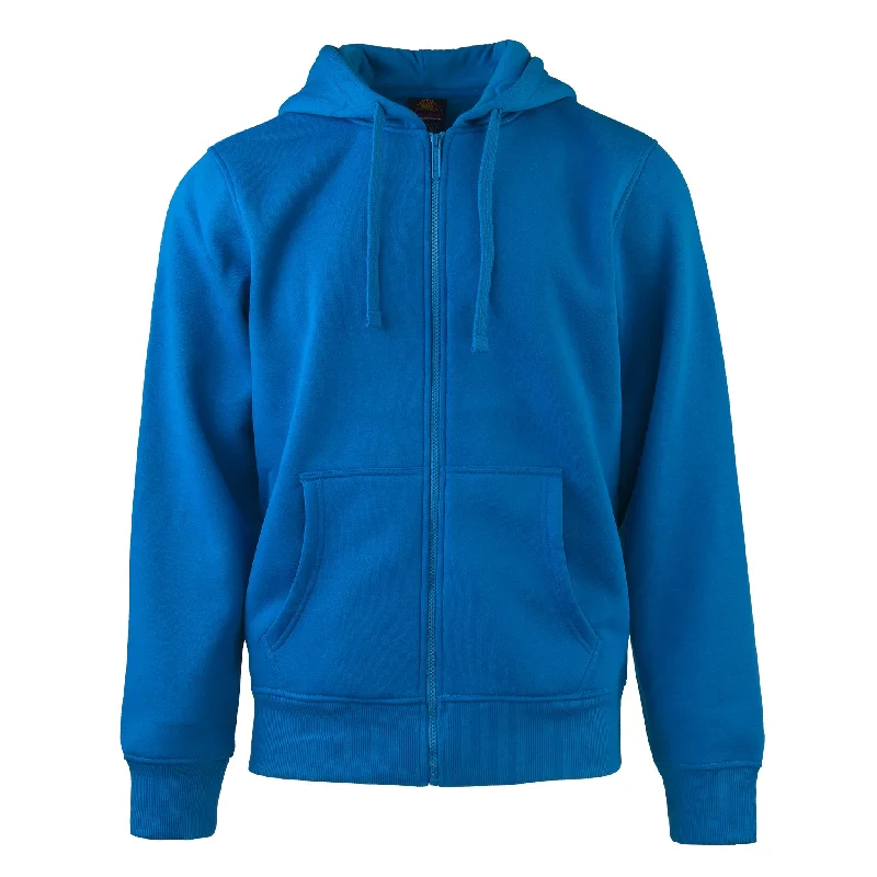 French Style KNOCKER MEN'S HEAVY WEIGHT FLEECE ZIPPER HOODIE JACKET (HD2000_BLUE)
