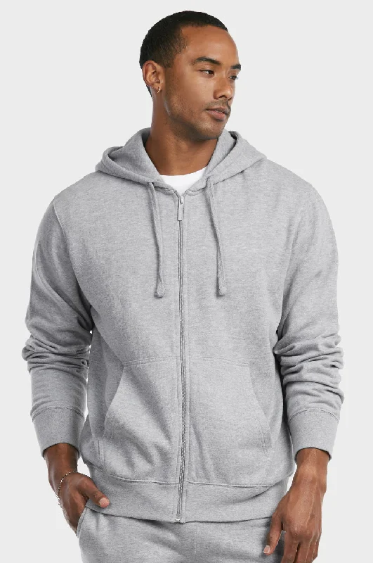 Chic Outfits ET TU MEN'S LIGHTWEIGHT FLEECE ZIPPER HOODIE (HD2020E_H.GRY)