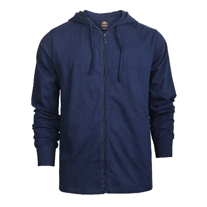 Embroidered Letters ET TU MEN'S COTTON JERSEY HOODIE JACKET (HD4100E_NAVY)