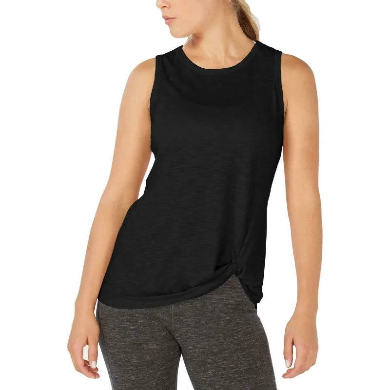 Effortless Elegance Ideology Women's Ideology Knot-Front Tank Top Black Size Large