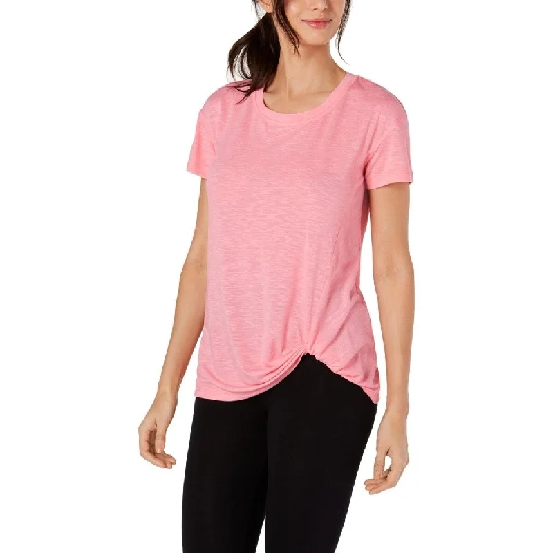 Fashion Concept Ideology Women's Knot-Front T-Shirt Peach Kiss Size Small