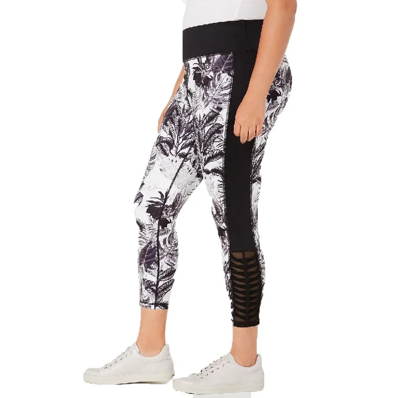 Fashion And Simplicity Ideology Women's Plus Size Tropic Shadow Printed Leggings Black 2 Extra Large - XX-Large Fashion And Simplicity Ideology Women's Plus Size Tropic Shadow Printed Leggings Black 2 Extra Large - XX-Large