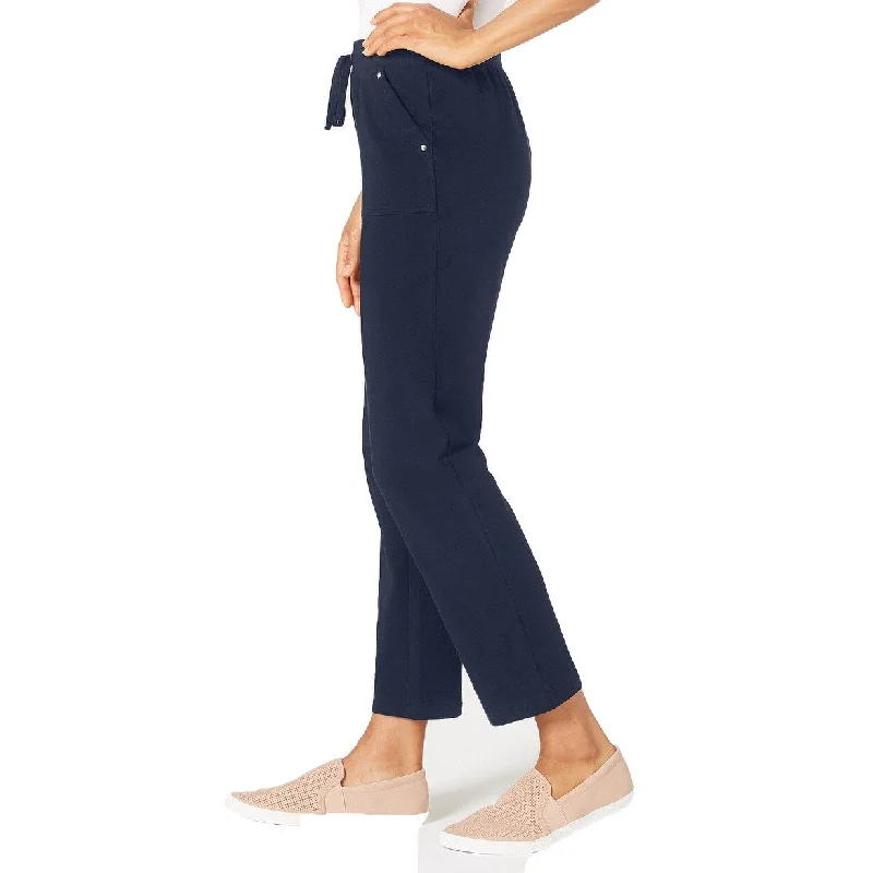 Free And Casual Karen Scott Women's French Terry Pants Navy Size Extra Small - X-Small