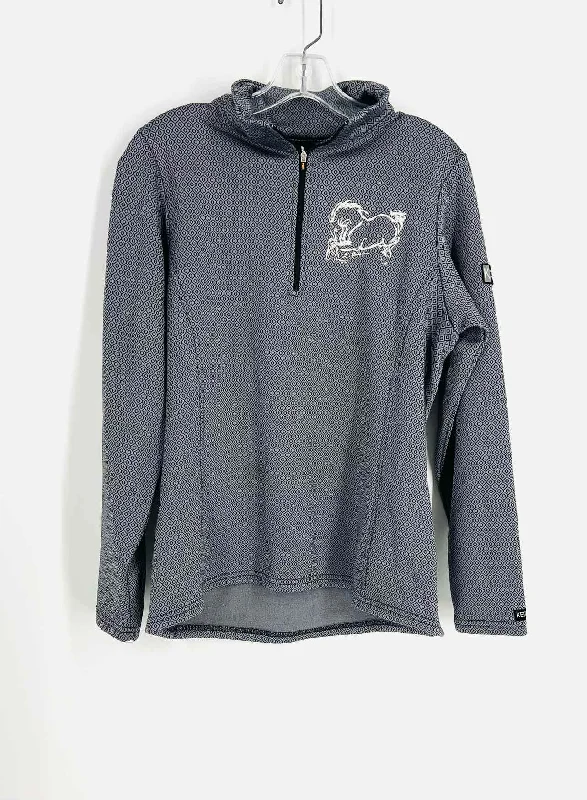 Elegant Design Kerrits Size L Gray/Black Quarter Zip Print Activewear Pullover