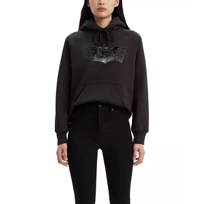 Soft Fabric Looks Levi's Women's Sequin Graphic Sport Hoodie Black Size X-Small - XS Soft Fabric Looks Levi's Women's Sequin Graphic Sport Hoodie Black Size X-Small - XS