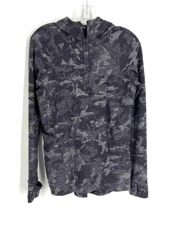 Fashionable And Versatile Lululemon Athletica Size 4 Gray Quarter Zip Camouflage Activewear Hoodie