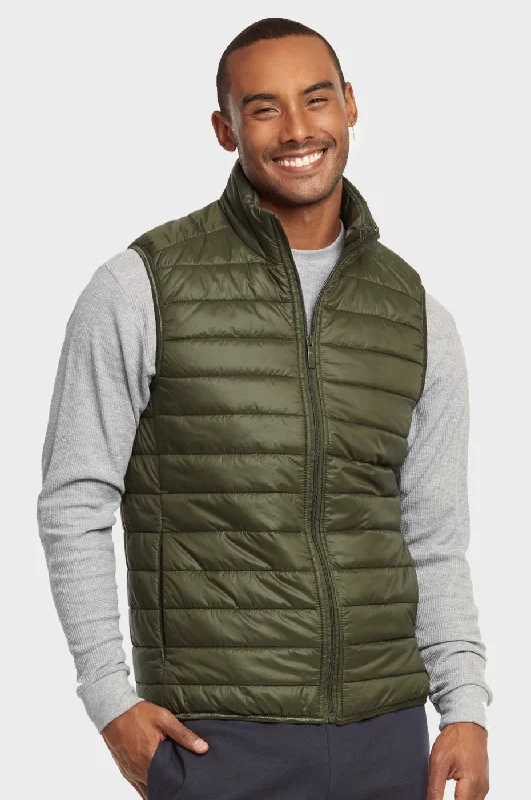 Fashion Comfort ET TU MEN'S LIGHTWEIGHT PUFFER VEST (MPV200E_OLIVE)